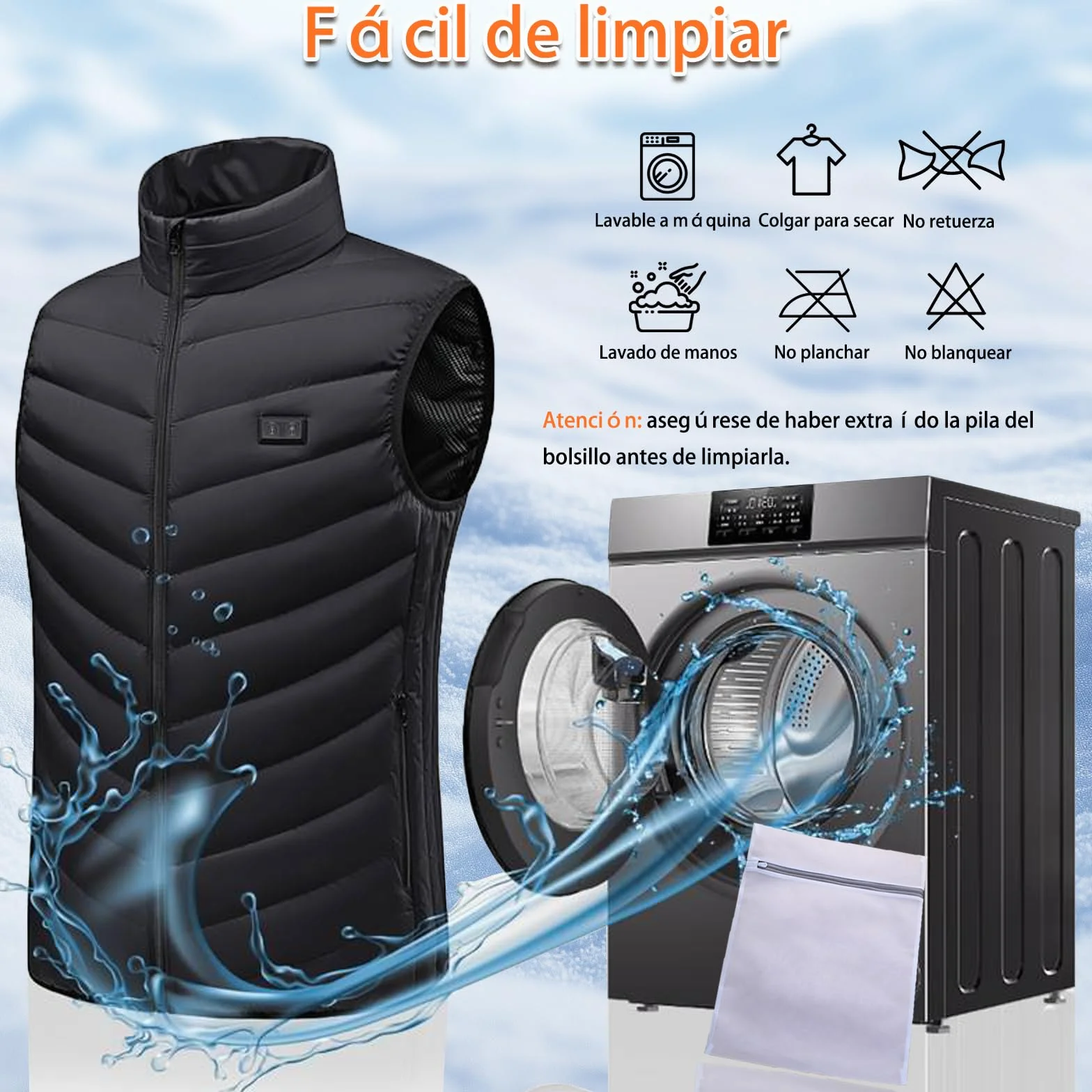 Ahigh Chaleco Calefactable hombre mujer, Chaleco Termico con Bateria, Chalecos Calefactables 9 Zonas de Calentamiento y 3 temperaturas ajustables, Chaleco calefactable para actividades al aire