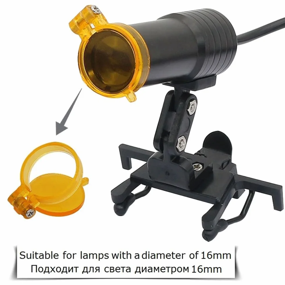Filtro Amarillo para Lámpara de Luz LED para Cabeza Lupas Dentales Iluminación de Laboratorio