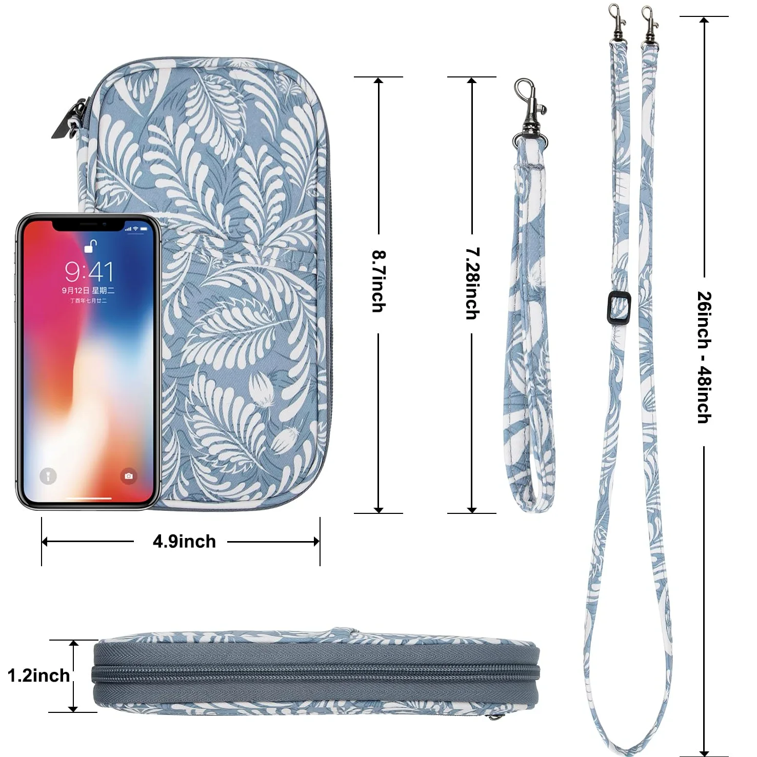 jiemei Cartera RFID para Pasaporte Familiar, Impermeable, Organizador de Documentos de Viaje, Bolsa de Mano para Tarjetas de crédito para Hombres y Mujeres