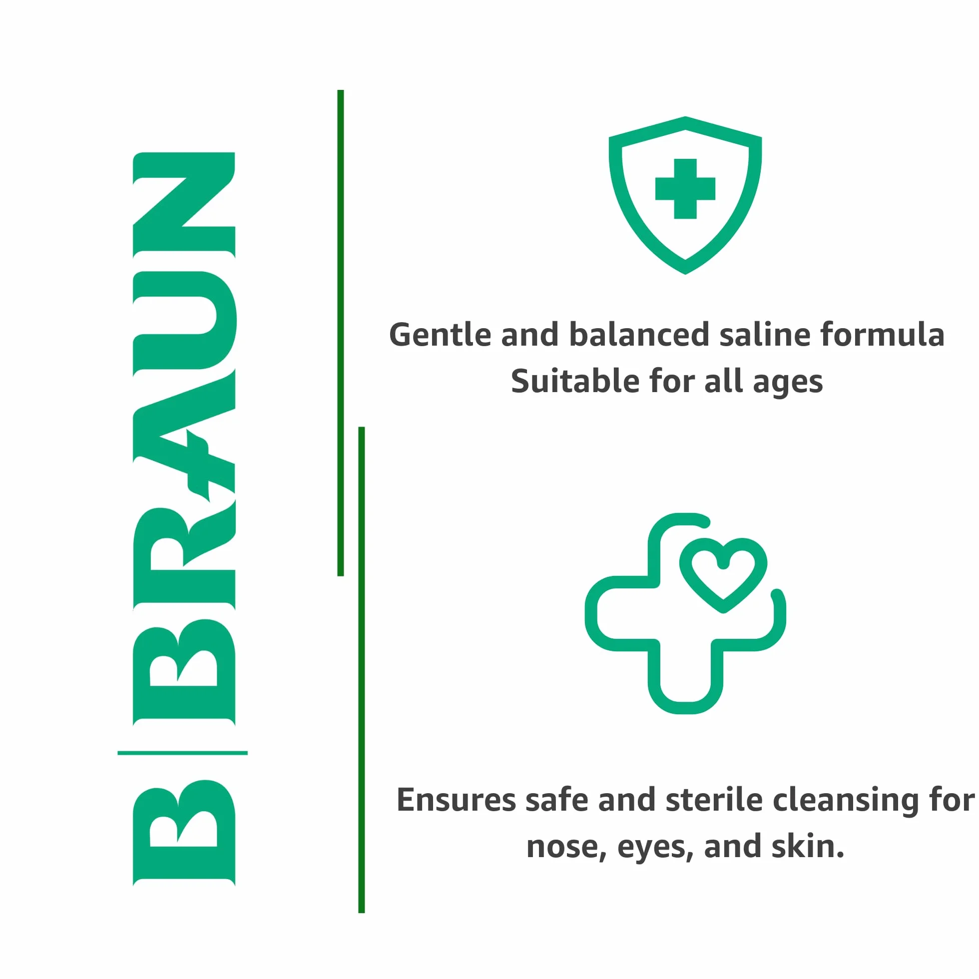 B. Braun Solución salina fisiológica 0,9% 1 Litro Estéril para uso nasal, ocular y limpieza de heridas