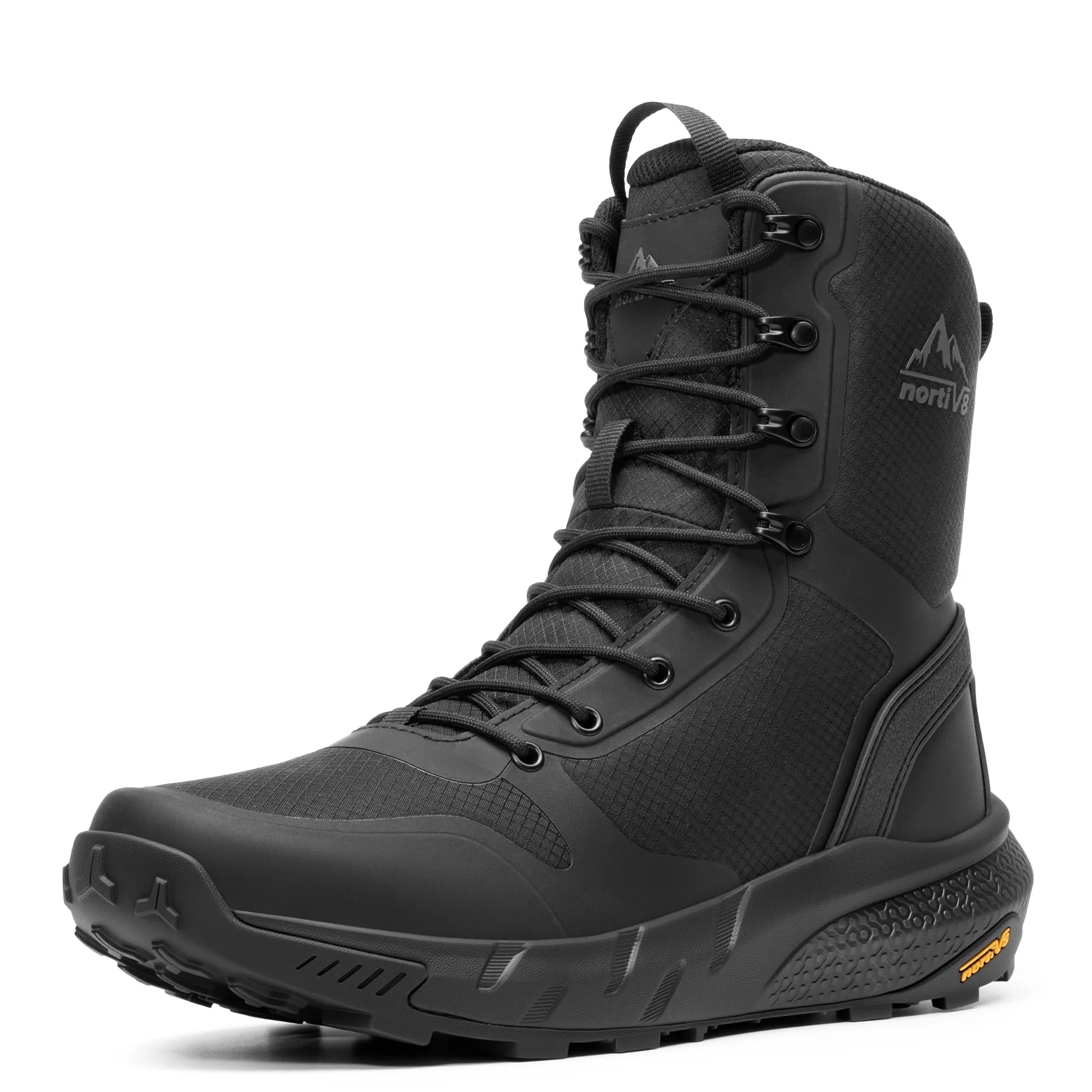 NORTIV 8 Botas Militares Ligeras Botas Policiales Tácticas de Seguridad Hombre Transpirable Botas de Combate Mediana Caña Antideslizantes