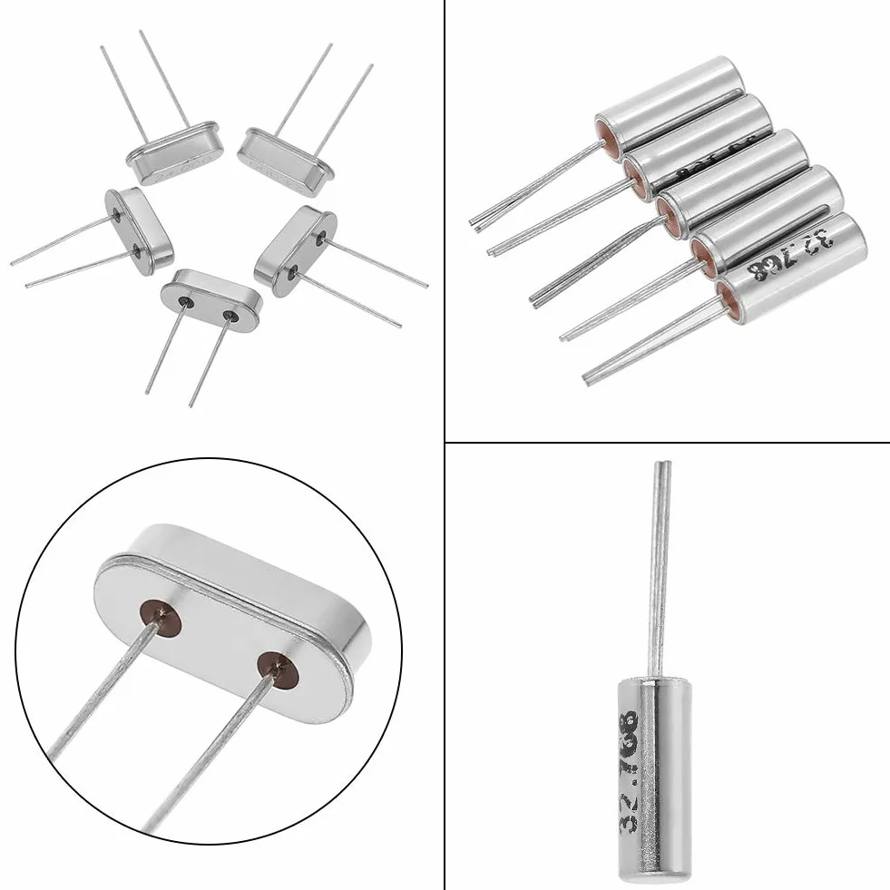 Oscilador de cristal de cuarzo 50pcs 10Value 32.768KHz-24MHz Kit surtido DIY