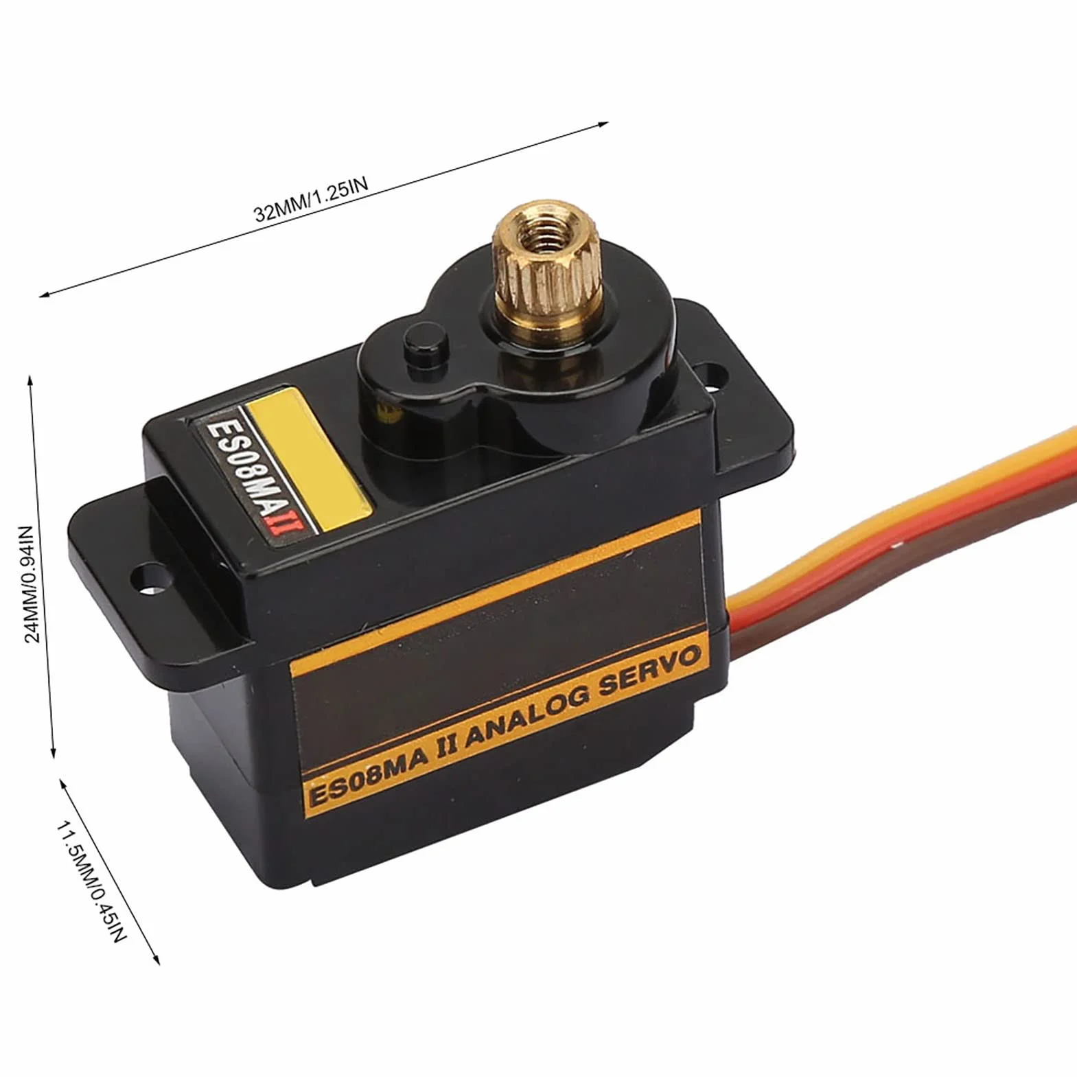 EMAX ES08MA II Servo Motor Micro Metal Gear 12g 1.8kg 10s Analógico Alta Velocidad