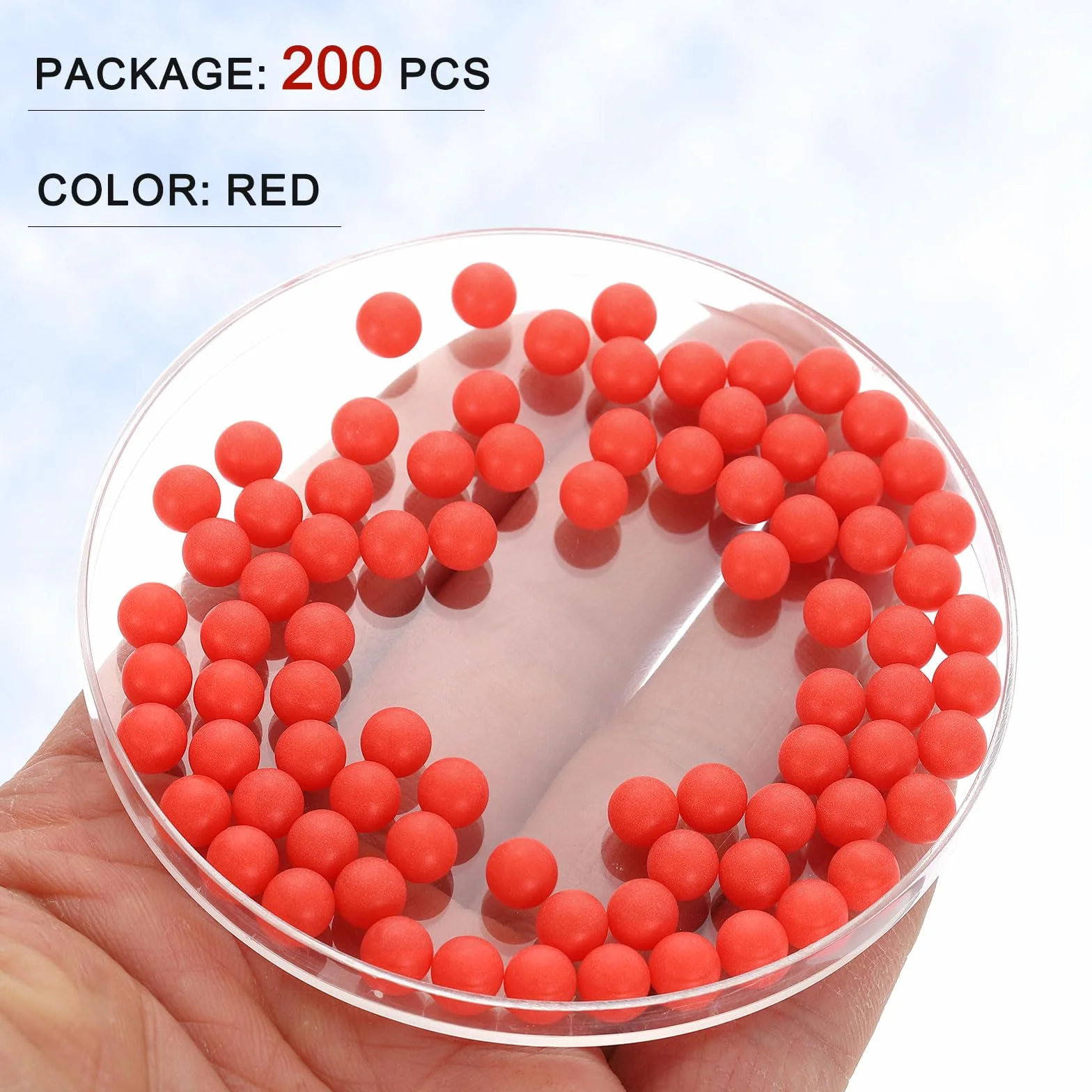 QUARKZMAN 200pcs Bolas de Rodamiento de Plástico PP de 6mm, Bola de Plástico Sólida de Precisión, Rojo