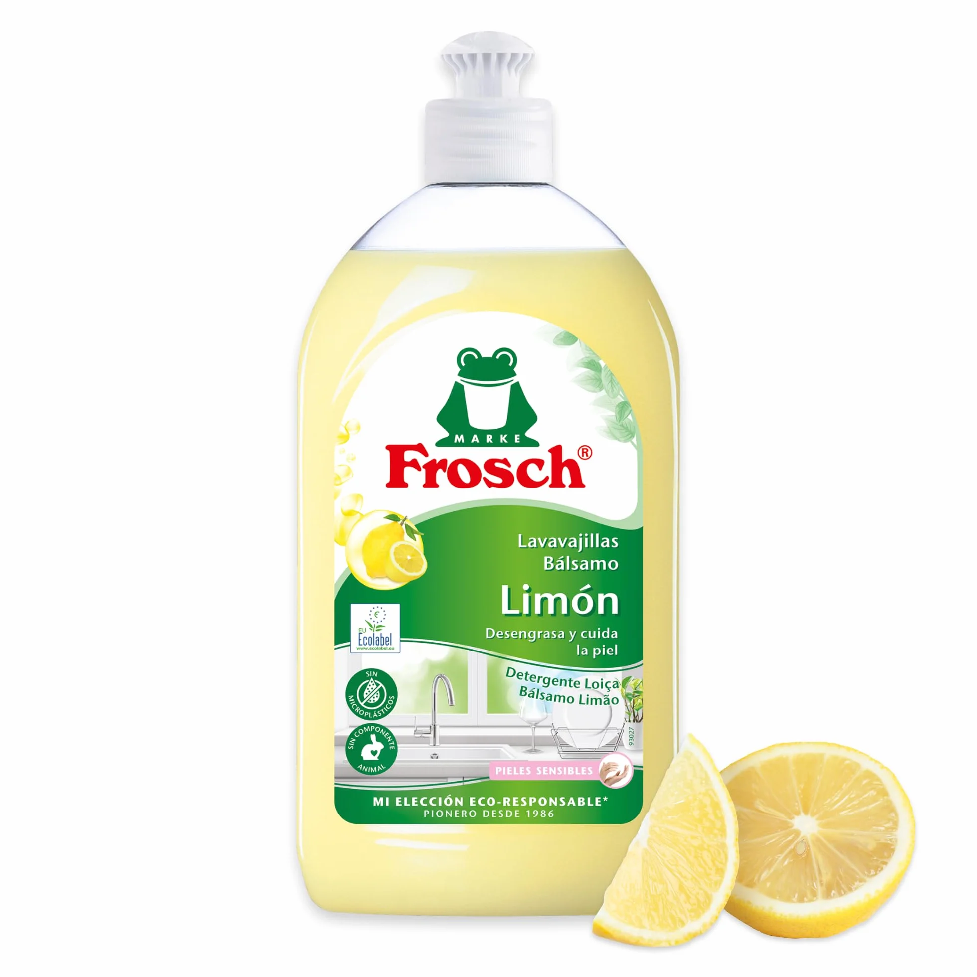 Frosch Lavavajillas a Mano Líquido Ecológico Limón 500ml PH neutro
