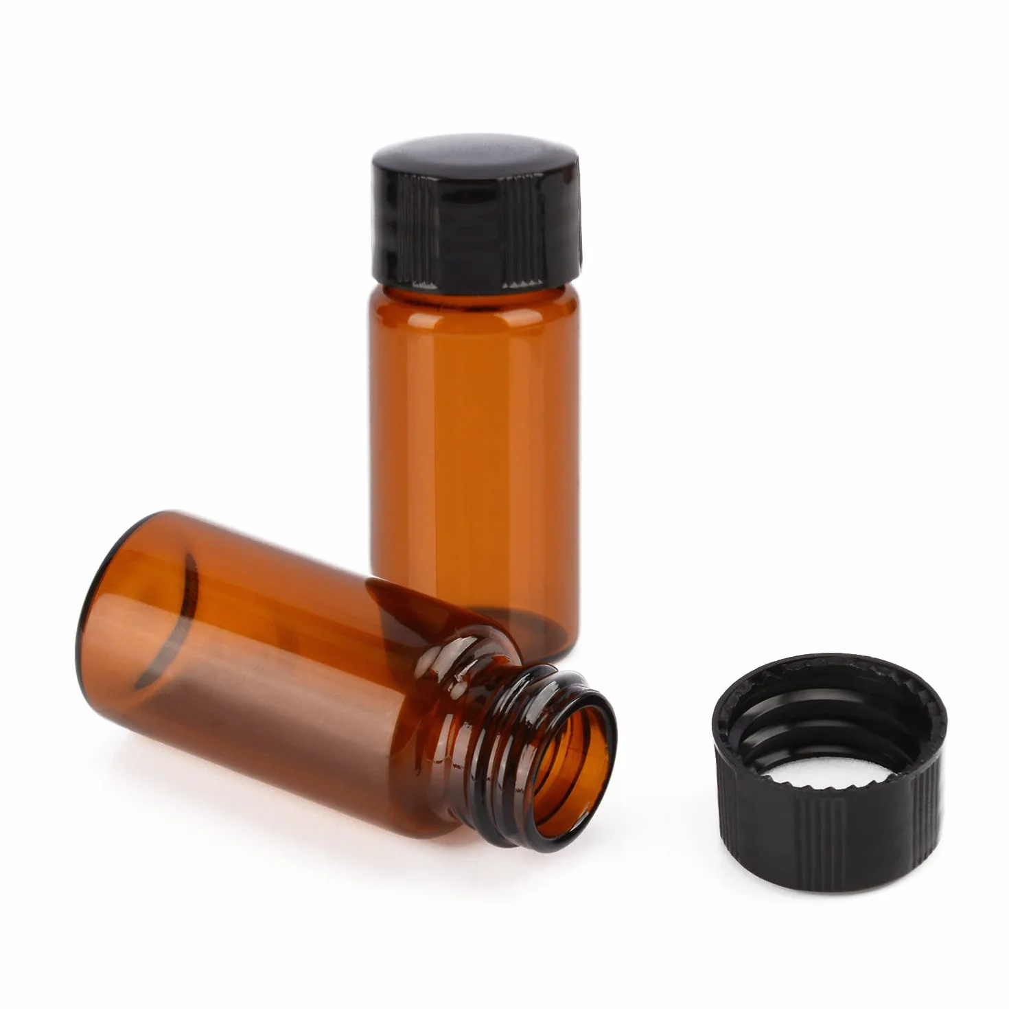 Frasco de Muestreo de Vidrio Ámbar 10 ml con Tapa de Rosca, Paquete de 40