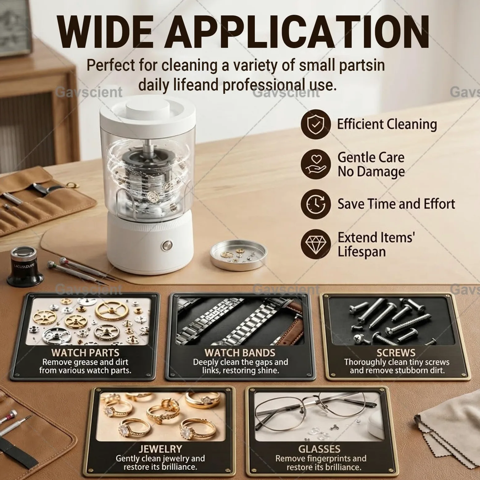 Limpiador de Joyas de Precisión y Máquina Automática de Limpieza de Relojes: Kit de Eliminación de Aceite para Gafas Cadenas Monedas Afeitadoras