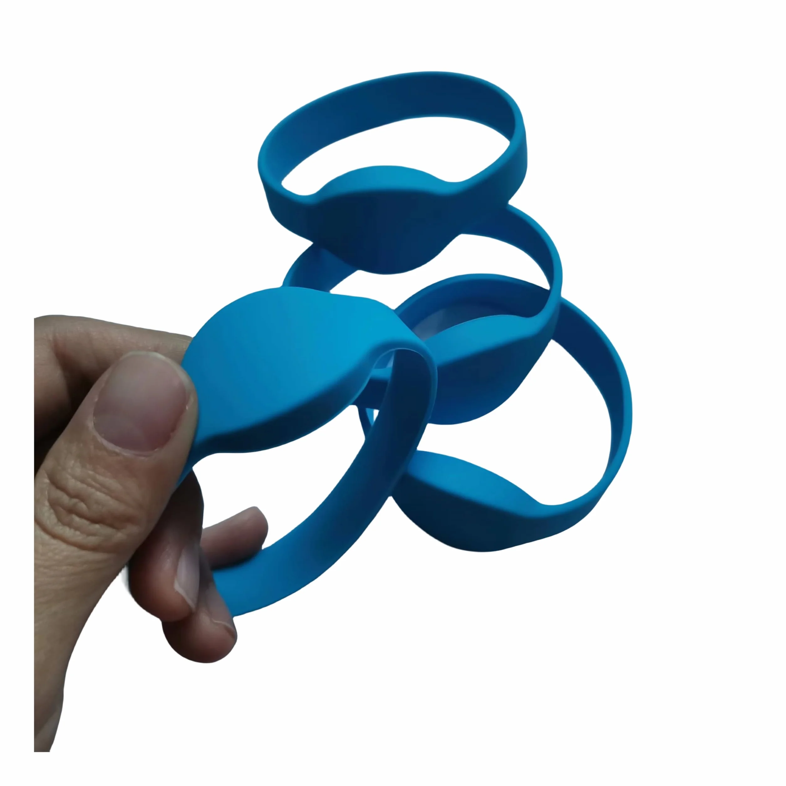 Pulsera clásica MIF 1K de silicona RFID 13,56 MHz para acceso, 10 unidades (azul)
