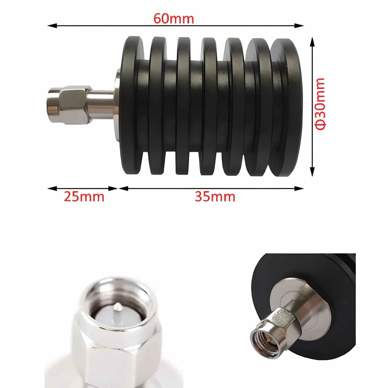 BECEN Carga Ficticia SMA 10W 50 Ohmios Terminador RF DC a 3 GHz