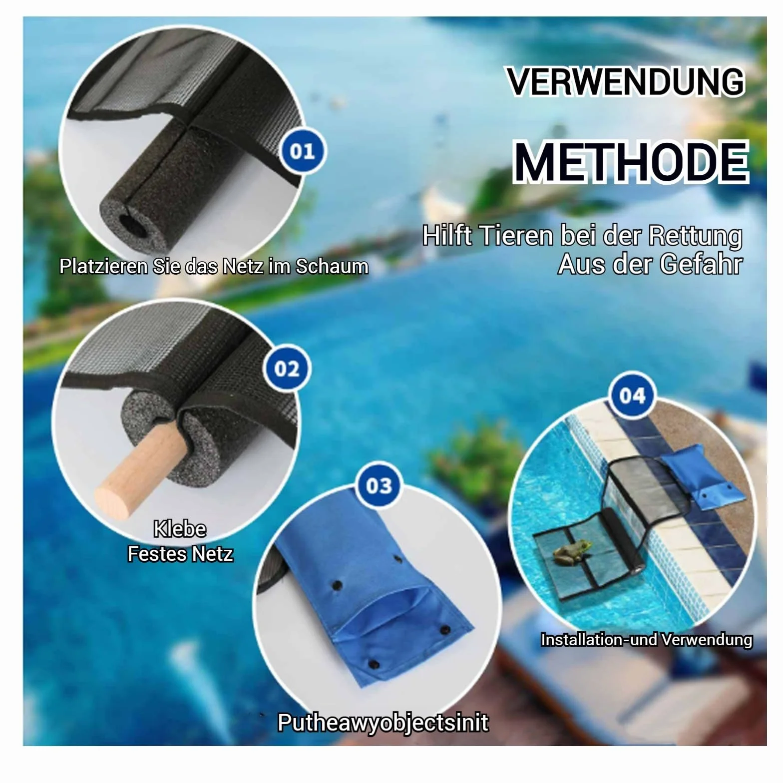 Rampas de escape para rescatar animales, piscina para estanques 28 x 15,24 x 7,62 cm