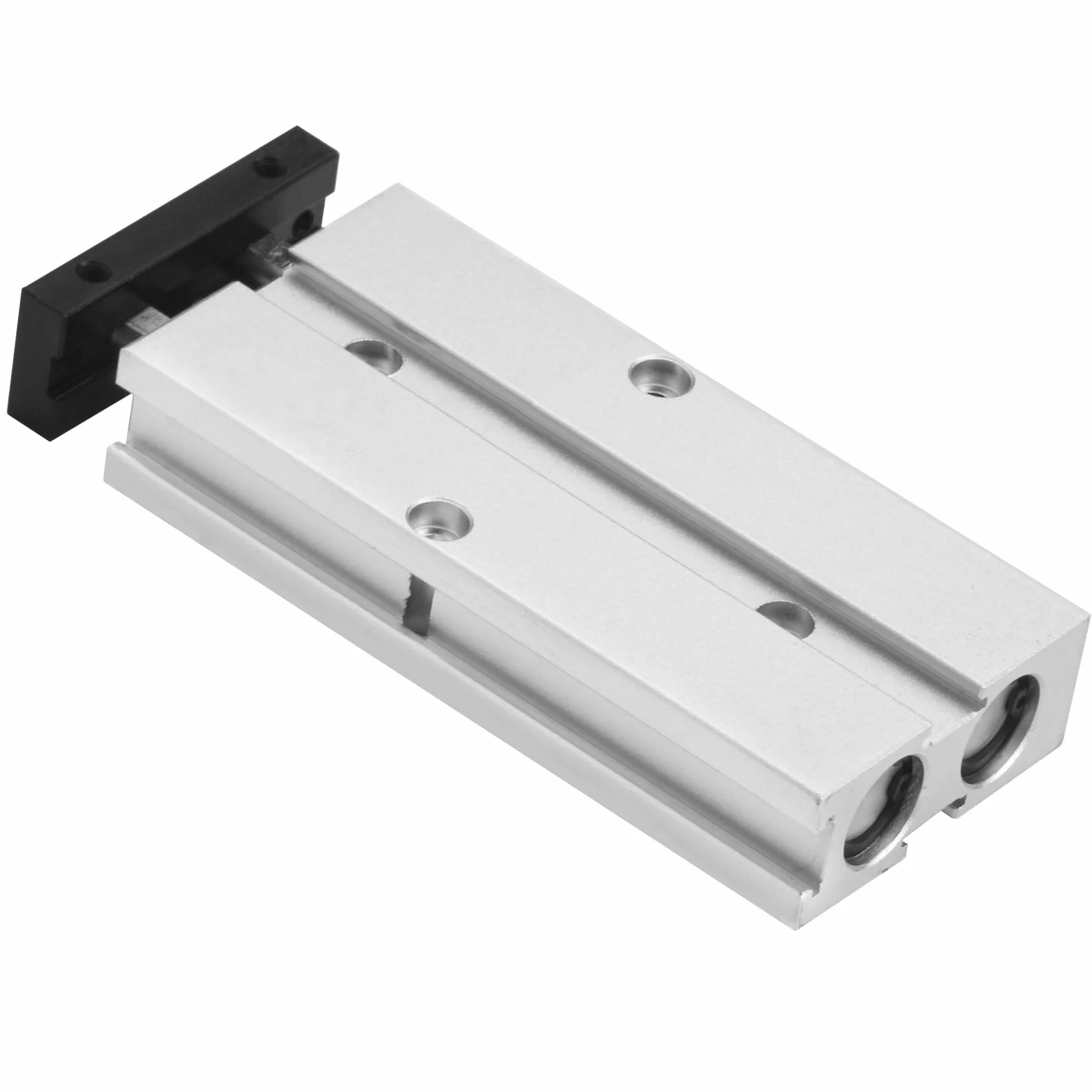 Heschen Cilindro neumático de doble acción TN10-10, orificio 10 mm, aluminio, doble varilla, con imán, carrera 40 mm