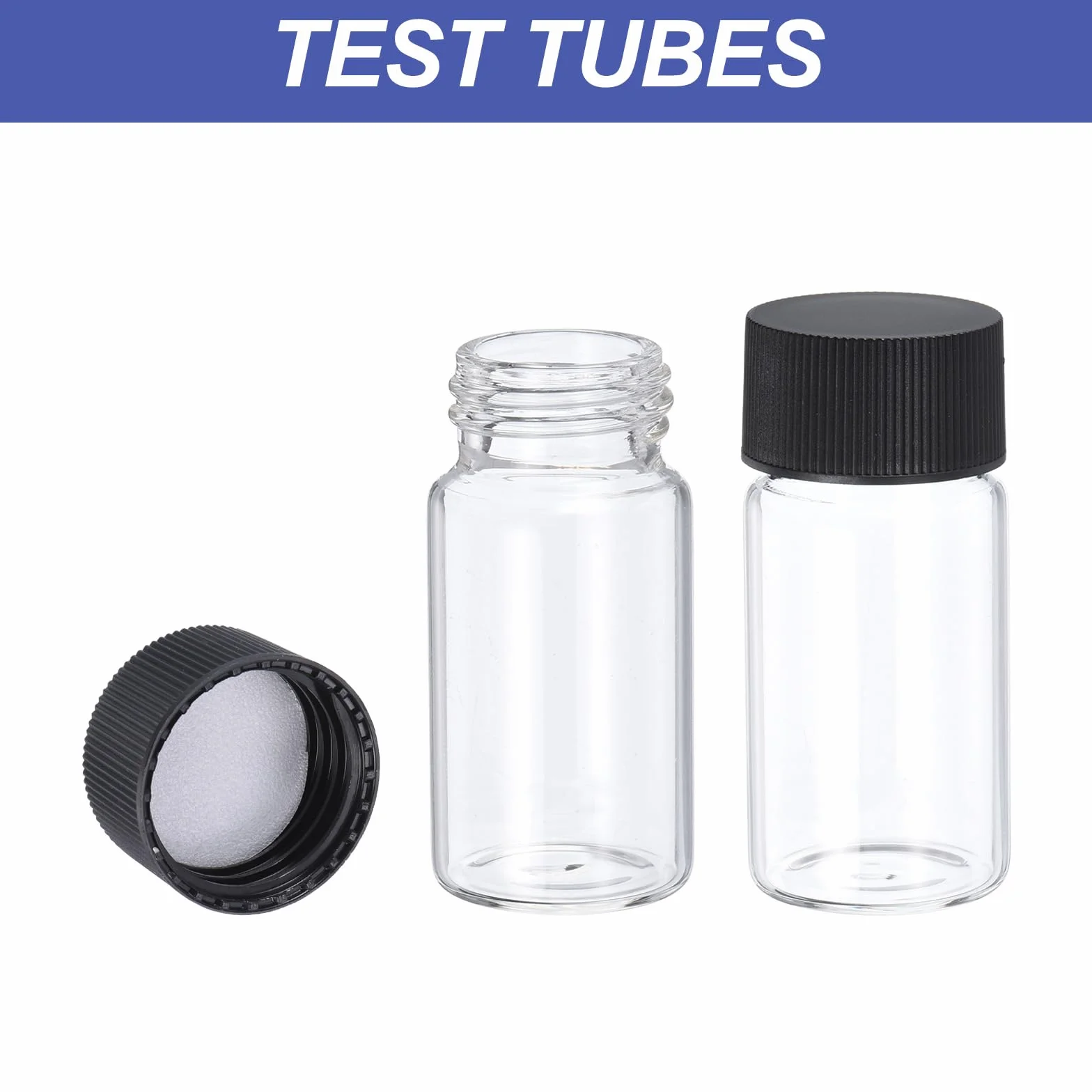 PATIKIL Frascos de Vidrio Transparente 20 ml Paquete 8 con Tapa de Rosca Botella de Muestra a Prueba de Fugas