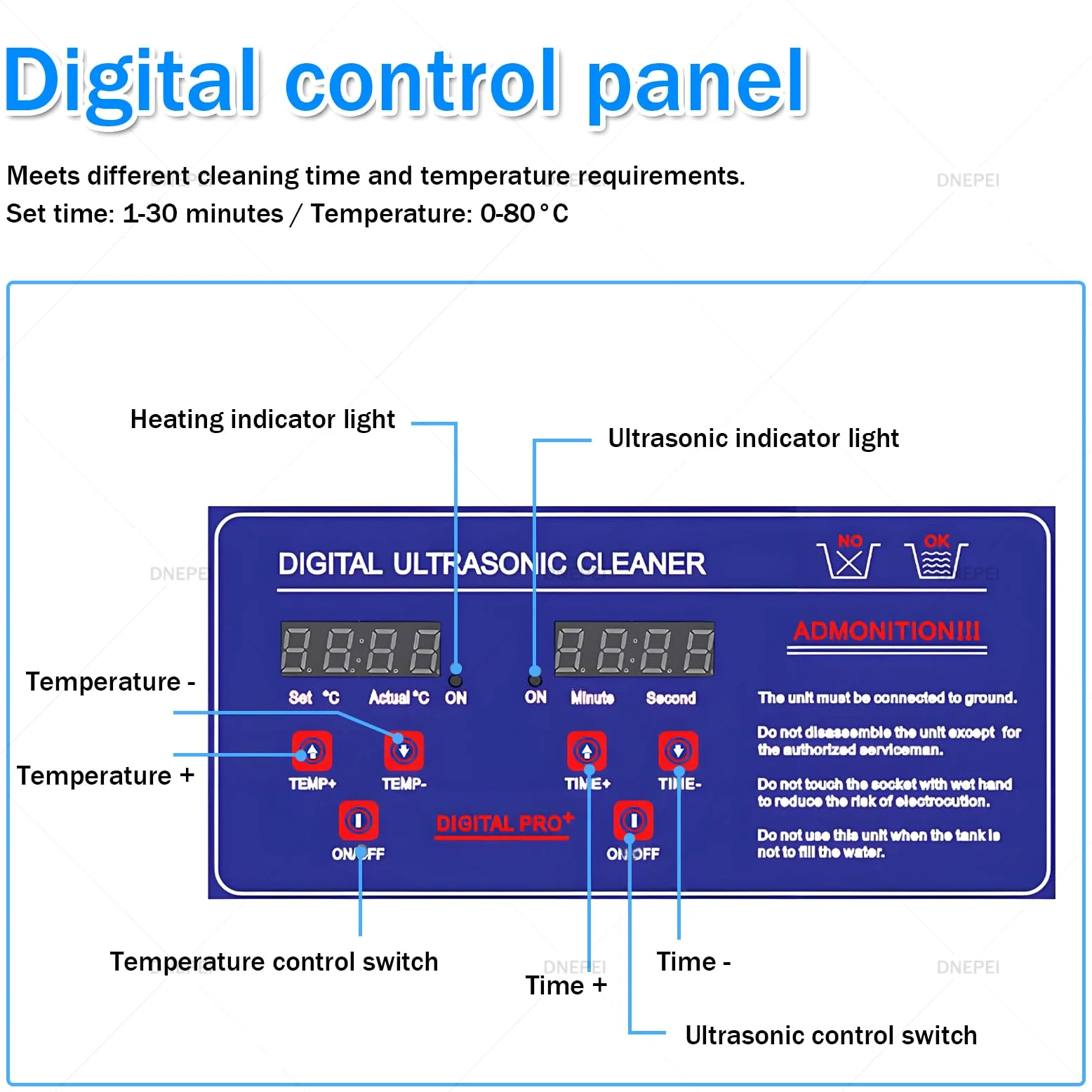 Limpiador ultrasónico comercial, máquina de limpieza profesional de 40 kHz con temporizador digital y calentador, limpiador sónico industrial para relojes, herramientas, piezas de metal, 10 L