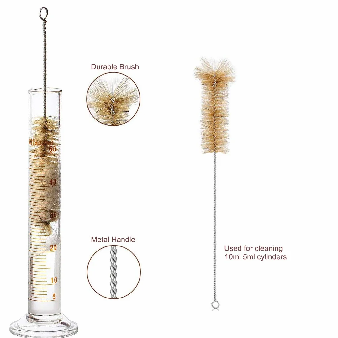 Juego de Matraz Erlenmeyer JESSTOLO 50ml, Vidrio Graduado, Cilindros de Medición 10ml/5ml, con Pipetas de Vidrio, Cepillos y Varillas de Agitación