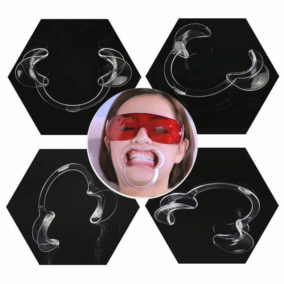 Vicloon Abridor de Boca Dental 12 PCS Retractores de Mejilla en forma de C Blanqueamiento de Dientes para Adultos