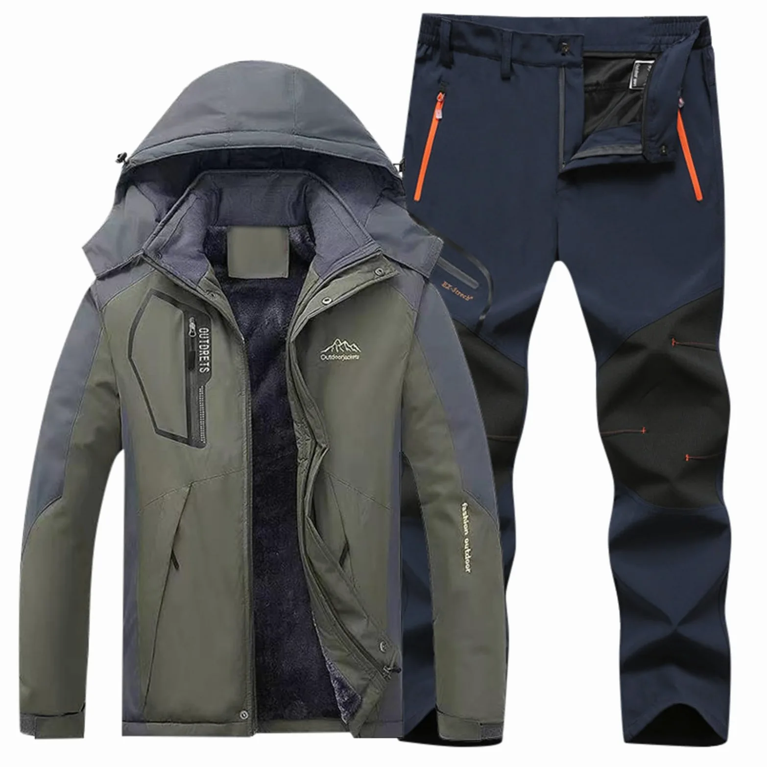 Generisch Chubasquero para hombre, impermeable, transpirable, chaqueta Hardshell, chaqueta funcional para exteriores, senderismo, capucha A13