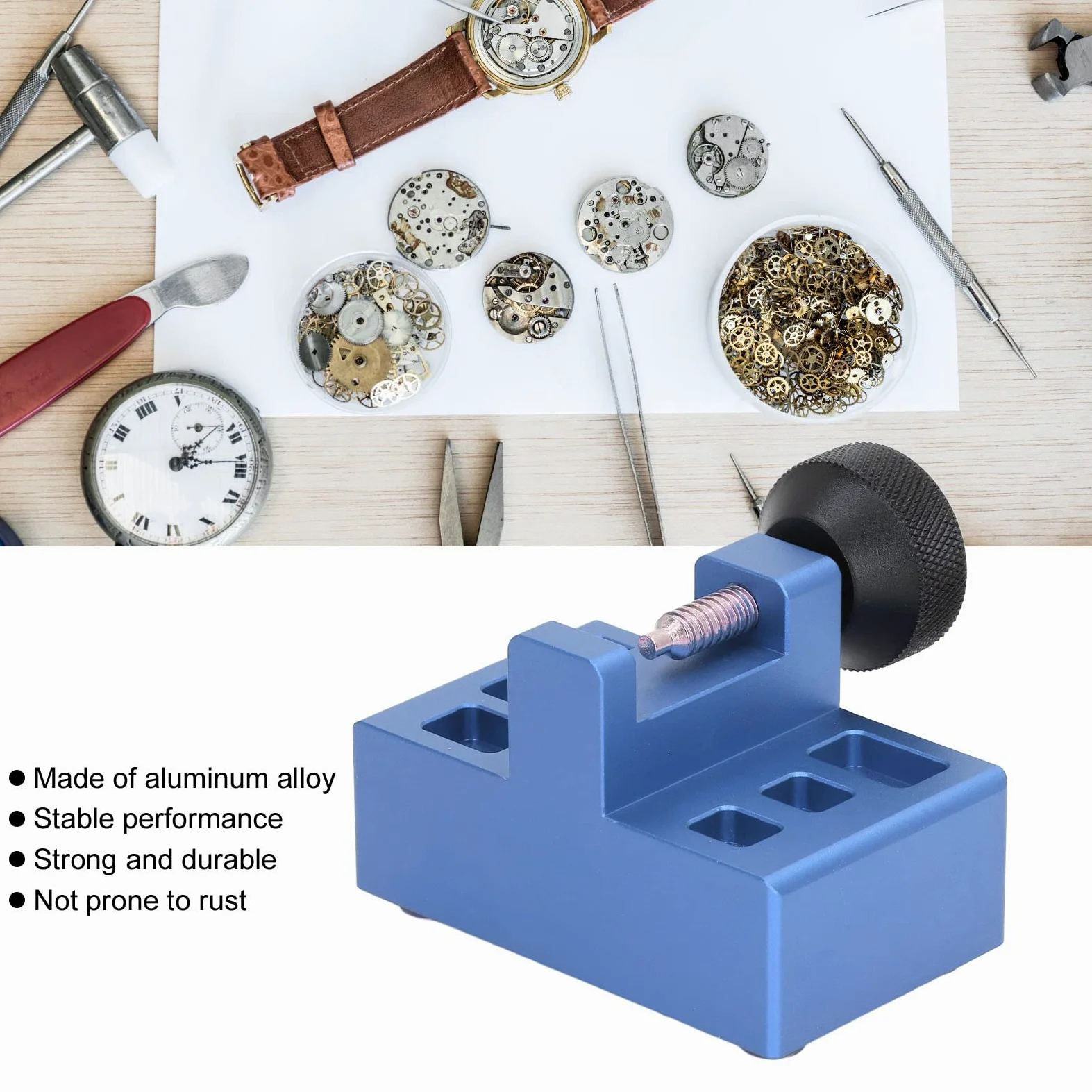 Juego De Prensa De Hebilla De Reloj De Aleación De Aluminio: Kit De Herramientas De Precisión para Quitar El Pasador De La Correa Y Ajustar La Longitud Herramientas de relojero