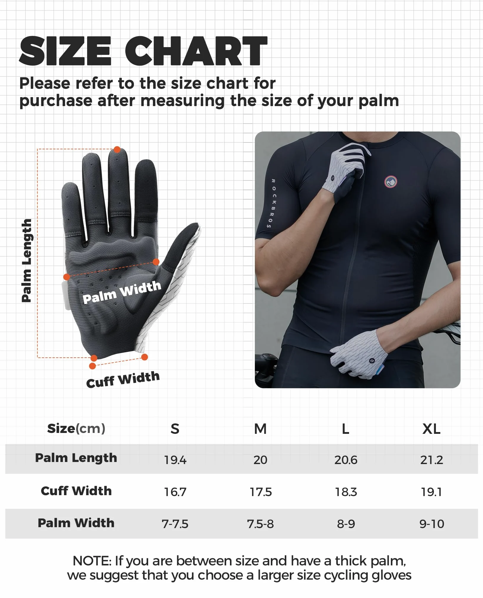 ROCKBROS Guantes Ciclismo Hombre Mujer Pantalla Táctil Guantes Deporte Dedo Completo Primavera Verano para MTB Bicicleta Carretera Gravel Running Gym Negro Blanco S-XL