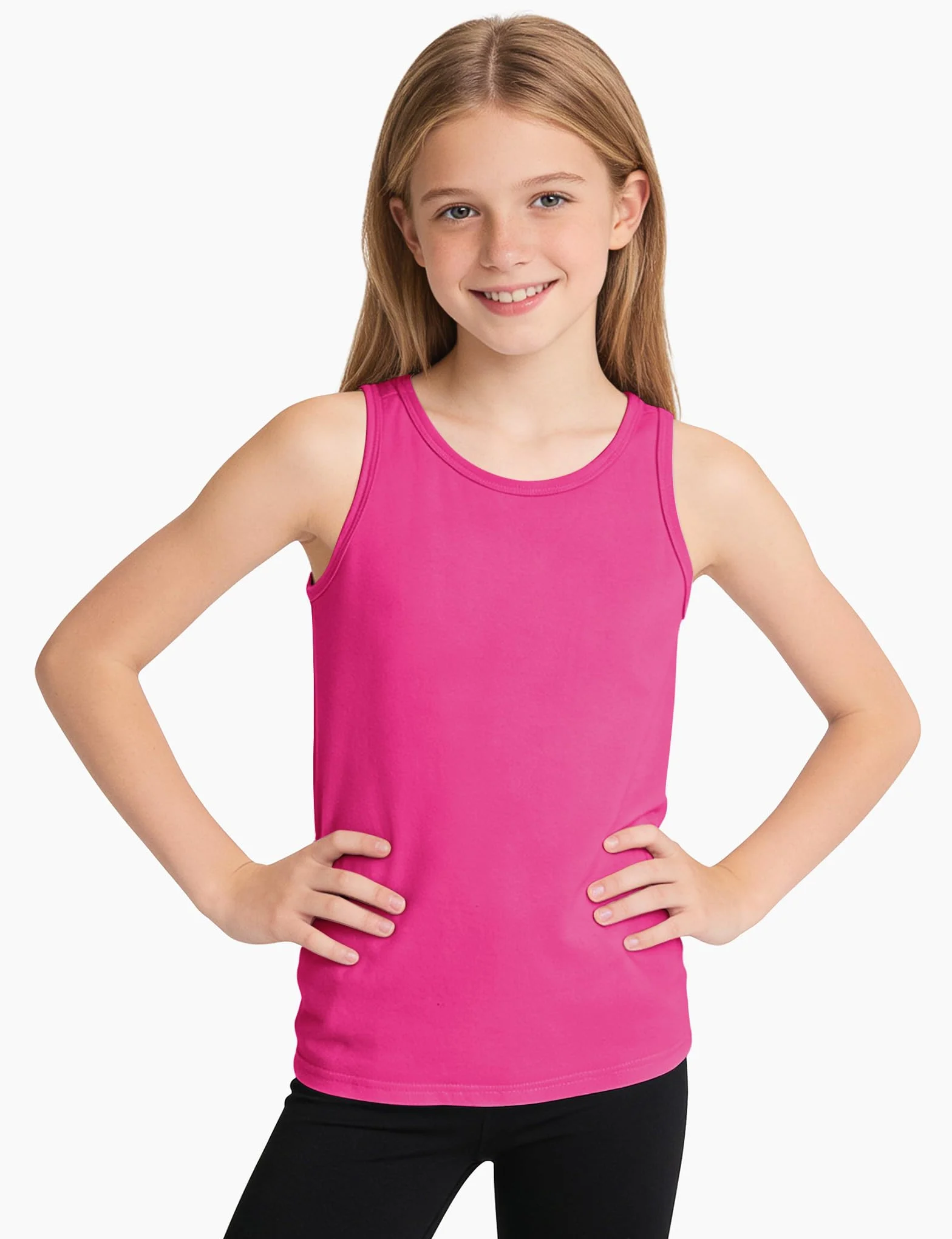 Auranso Camisetas sin mangas para niñas espalda cruzada algodón paquete de 3